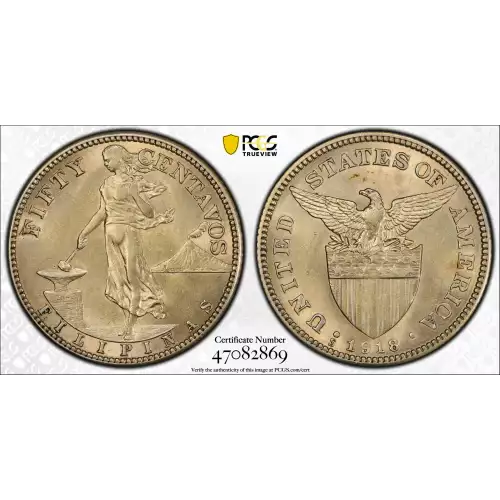 US Philippines Silver 50 Centavos