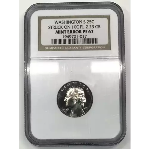 WASHINGTON STRUCK ON 10C PL 2.23 GR 