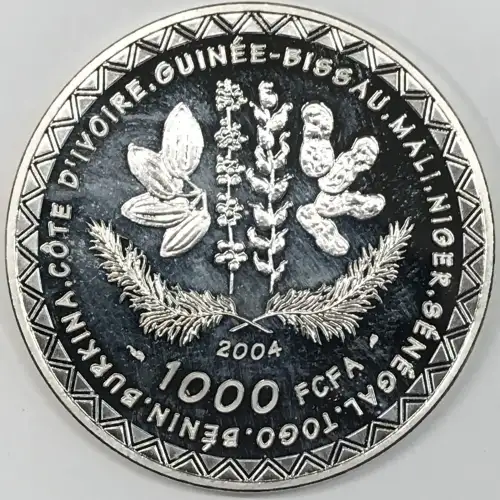 WEST AFRICAN STATES Silver 1000 FRANCS